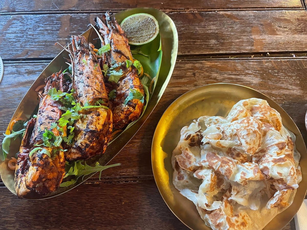 Make sure you give the grilled tiger prawns a moment to shine  (Kate Ng)