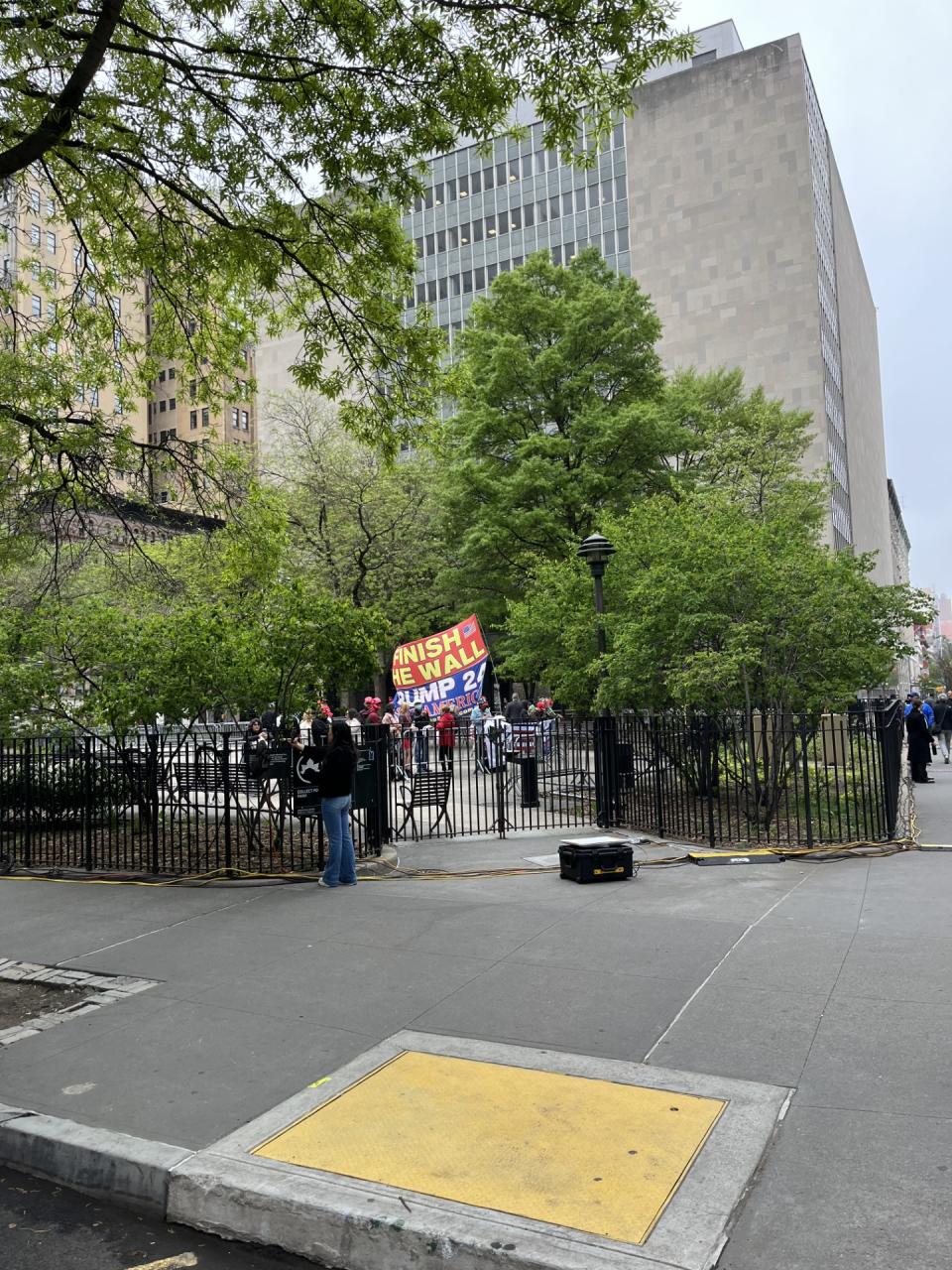 The scene outside the Manhattan courthouse on Tuesday.