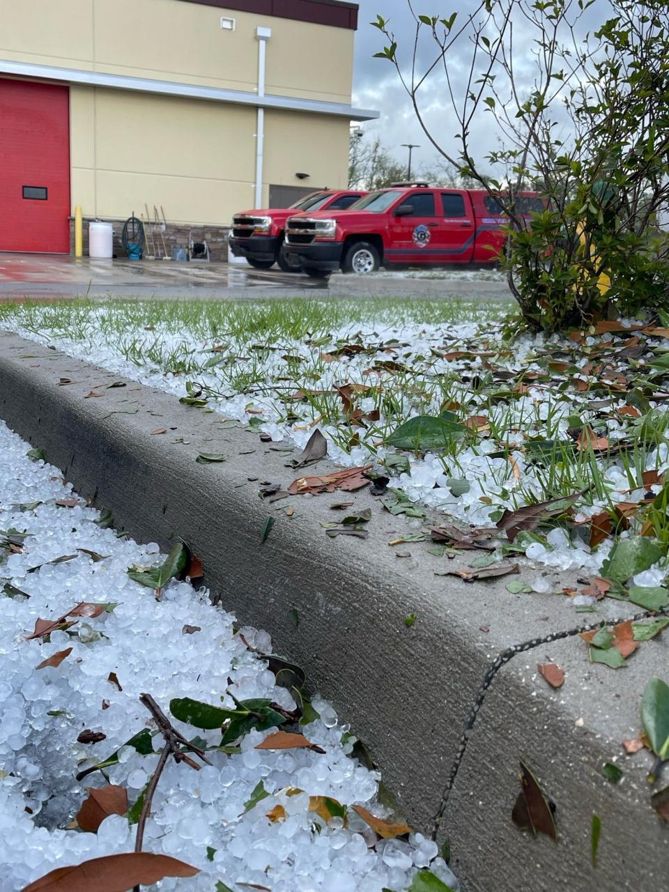 Hail in Groveland.