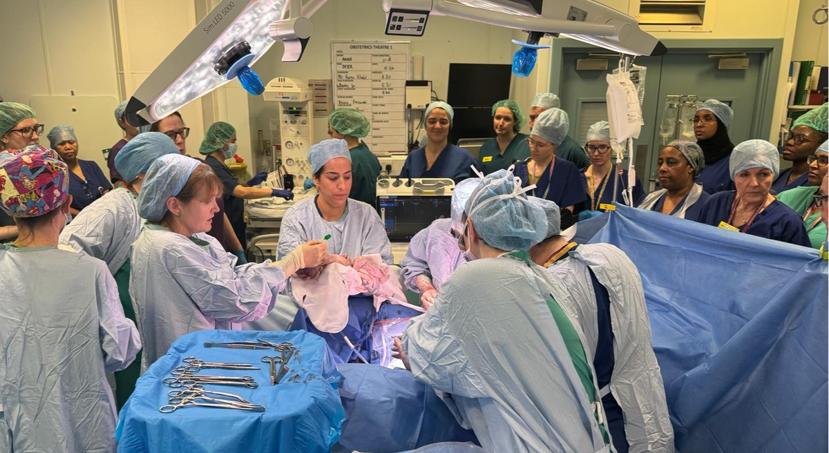 More than 50 doctors in theatre operating on Freddie at St George's Hospital - Peter and Anne Verschueren with their baby Freddie (Supplied)