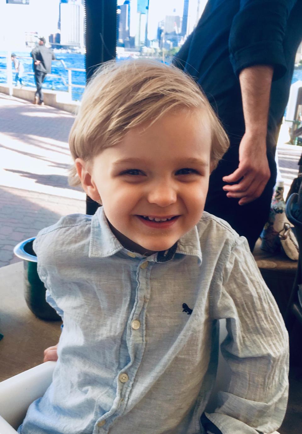 Photo of two-year-old Hugo who was lost for an hour at the Wahroonga Food and Wine Festival in Sydney on Sunday.