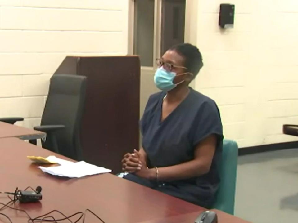 Raïssa Kengne during her first court appearance on Tuesday 23 August 2022 (WSB-TV 2)