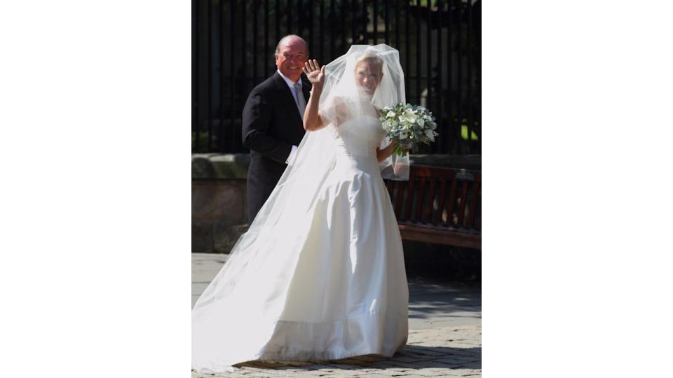 zara tindall on wedding day with dad mark 