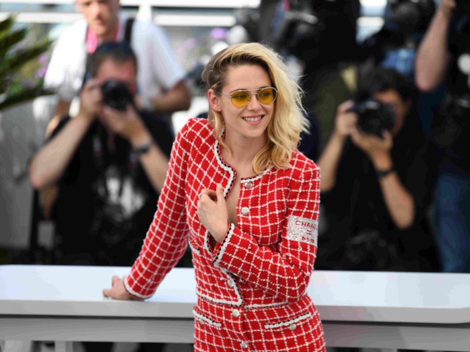 Kristen Stewart attends the photocall for "Crimes Of The Future" during the 75th annual Cannes film festival at Palais des Festivals.