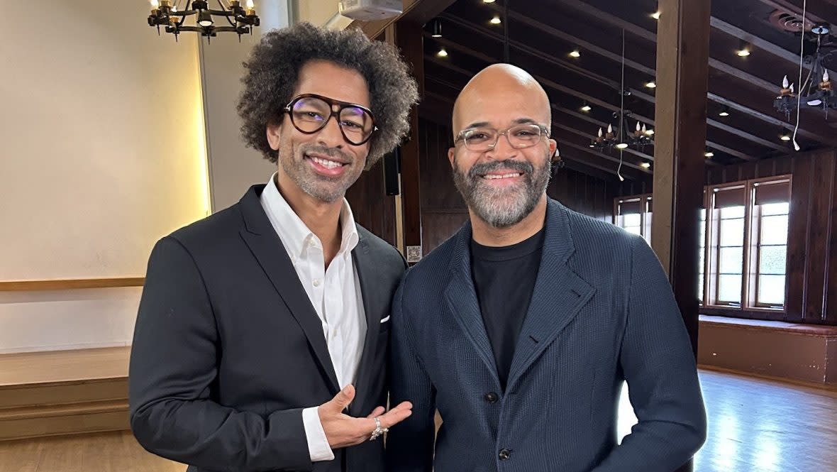 Touré (left) interviews actor Jeffrey Wright to begin a new season of "Masters of the Game."<span class="copyright">TheGrio</span>