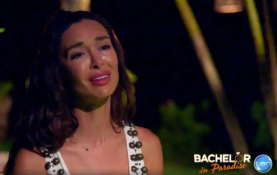 The emotions also get the better of Laurina. Source: Channel Ten