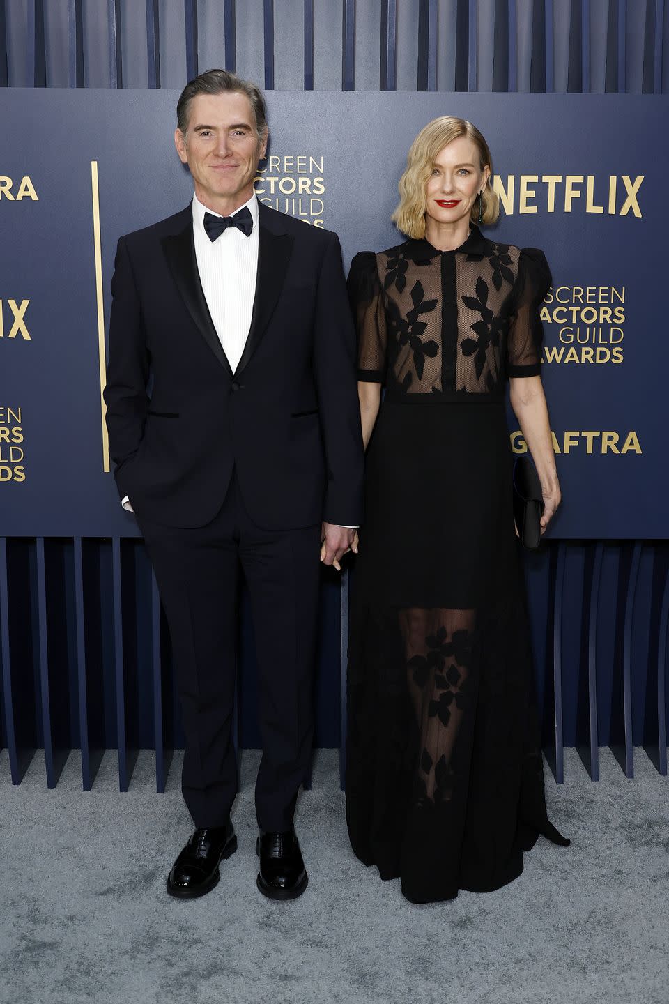 los angeles, california february 24 l r billy crudup and naomi watts attend the 30th annual screen actors guild awards at shrine auditorium and expo hall on february 24, 2024 in los angeles, california photo by frazer harrisongetty images