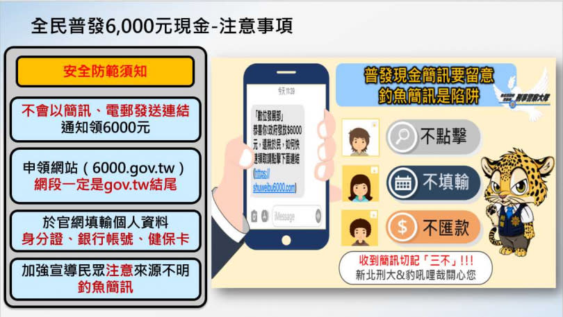 新北警方呼籲，民眾以各種領取方式，都要小心遭到詐騙。（圖／翻攝畫面）