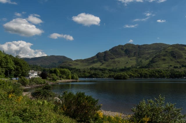 Looking back towards St Fillians and the eastern end of Loch Earn, Scotland. The Four Seasons Hotel is visible on the left.