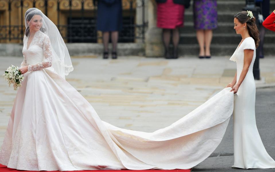 The Middleton sisters, at the wedding of Catherine to Prince William in 2011 - Getty 