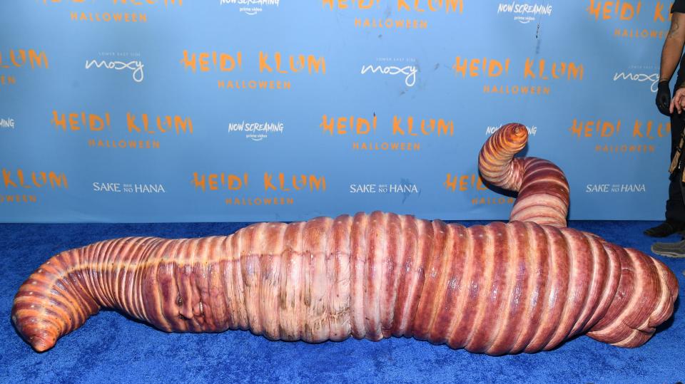 Heidi Klum at her Halloween party dressed as a worm