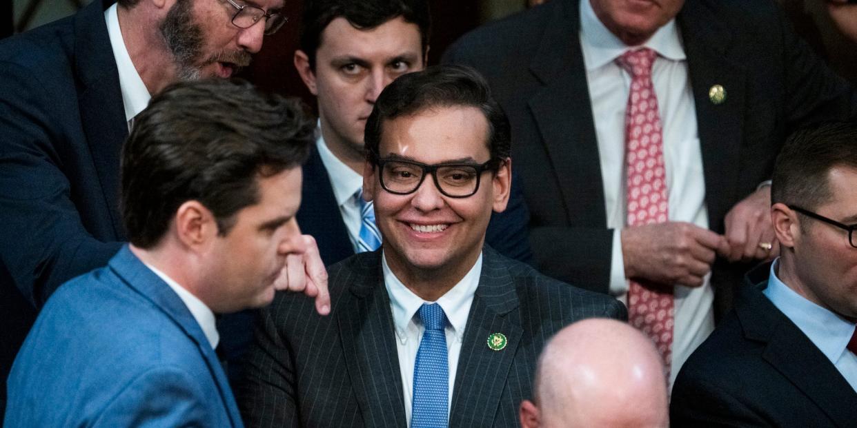 Republican Rep. George Santos of New York in the House chamber on January 4, 2023.
