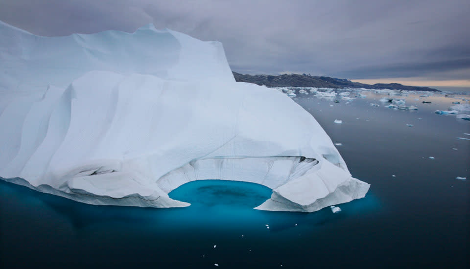 Glaciers in the Arctic Ocean near Greenland