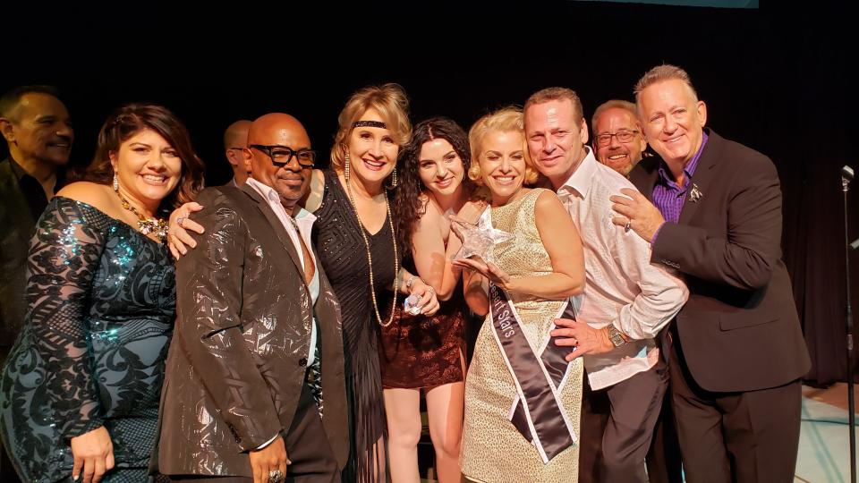 Star contestants and coaches bask in the applause at "Singing With the Desert Stars," a benefit for Desert Ensemble Theatre, Oct. 7, 2022.