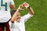 Soccer Football - World Cup - Group F - South Korea vs Mexico - Rostov Arena, Rostov-on-Don, Russia - June 23, 2018 Mexico coach Juan Carlos Osorio celebrates victory after the match REUTERS/Darren Staples