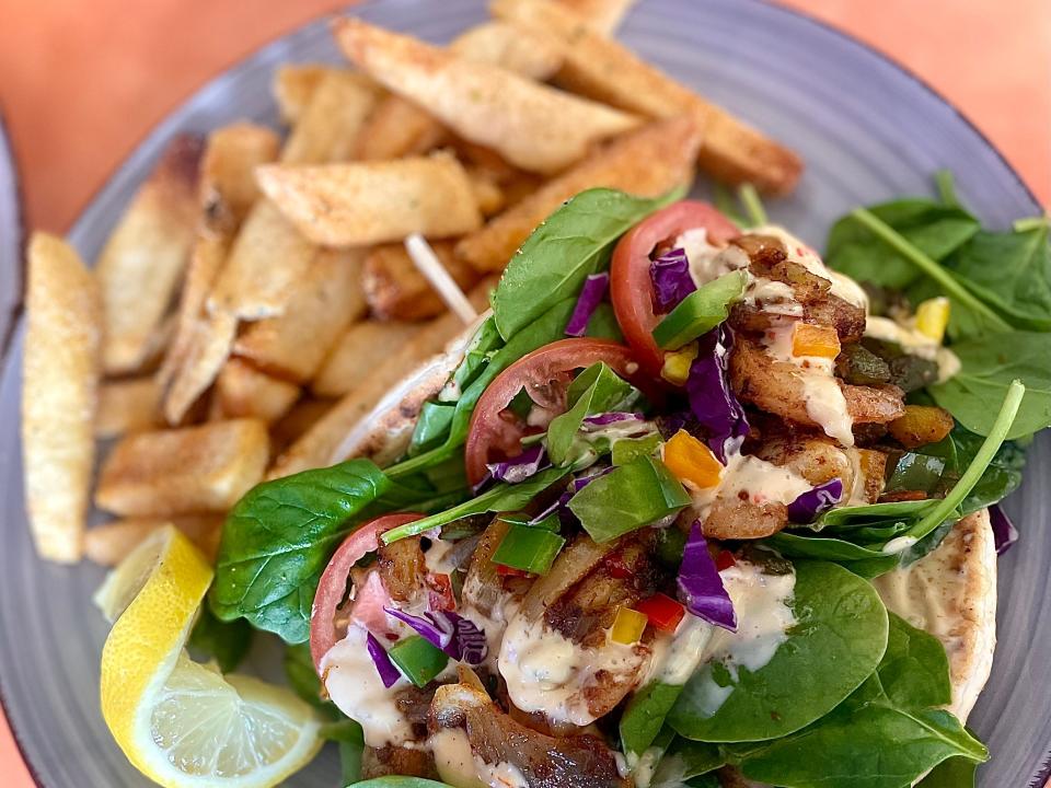 Shrimp pita from Sauté Kingz in Daytona Beach.