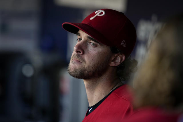 Aaron Nola starting to warm, shows some heat against Blue Jays