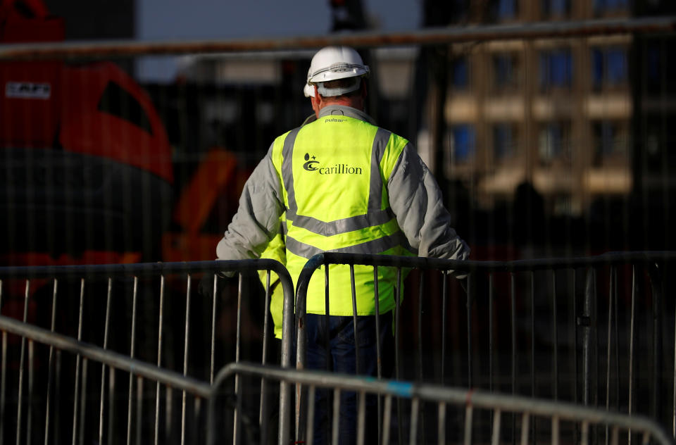 A contractor walks inside Carillion's Royal Liverpool Hospital site in Liverpool, Britain, on 16 January, 2018. Photo: Phil Noble/Reuters