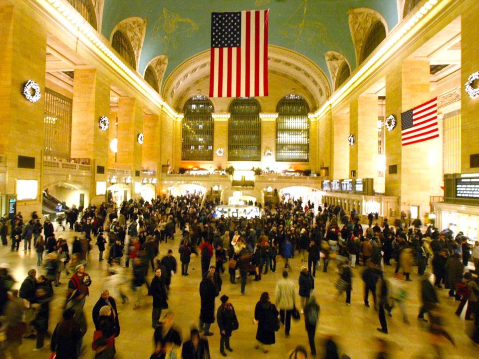 Grand Central Terminal packed with rush hour commuters. (AP)