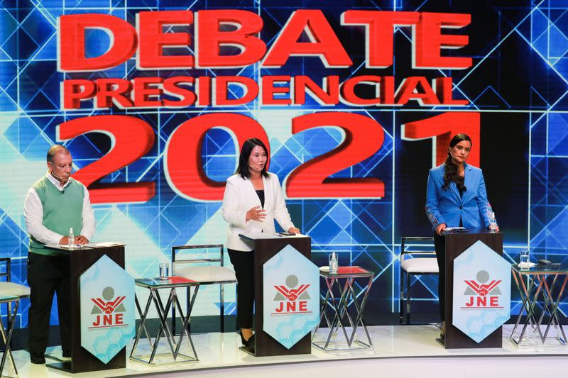 Peru's presidential candidates participate in a presidential candidates debate, in Lima