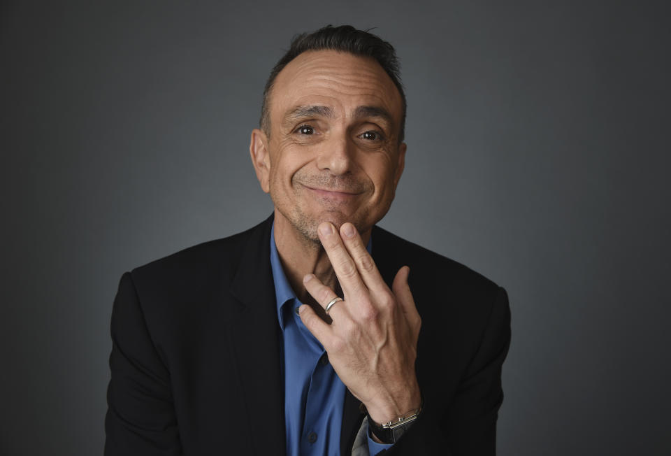 Hank Azaria, a cast member and executive producer of the IFC comedy series "Brockmire," poses for a portrait during the 2020 Winter Television Critics Association Press Tour, Thursday, Jan. 16, 2020, in Pasadena, Calif. (AP Photo/Chris Pizzello)