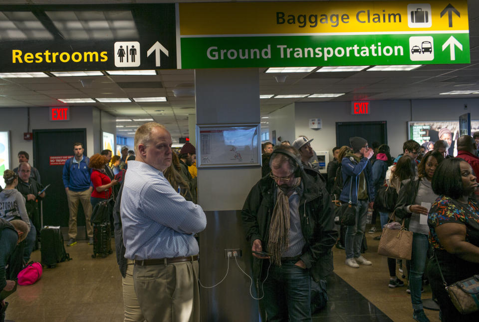 NEW YORK, NY - APRIL 20: Departing passengers wait to board a Southwest Airlines plane April 20, 2018 at LaGuardia Airport in New York City. Southwest Airlines is headquartered in Dallas, Texas. (Photo by Robert Nickelsberg/Getty Images)