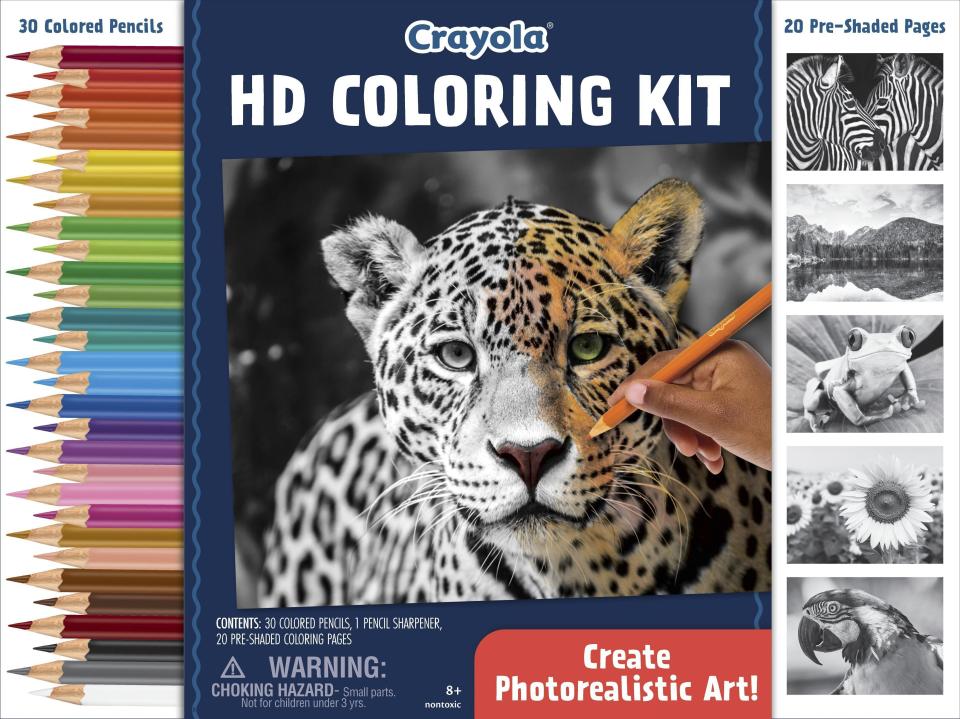 This product illustration shows the Crayola HD Coloring Kit. Drawing kits for adults and children alike are good options for holiday gifts. (Crayola via AP)