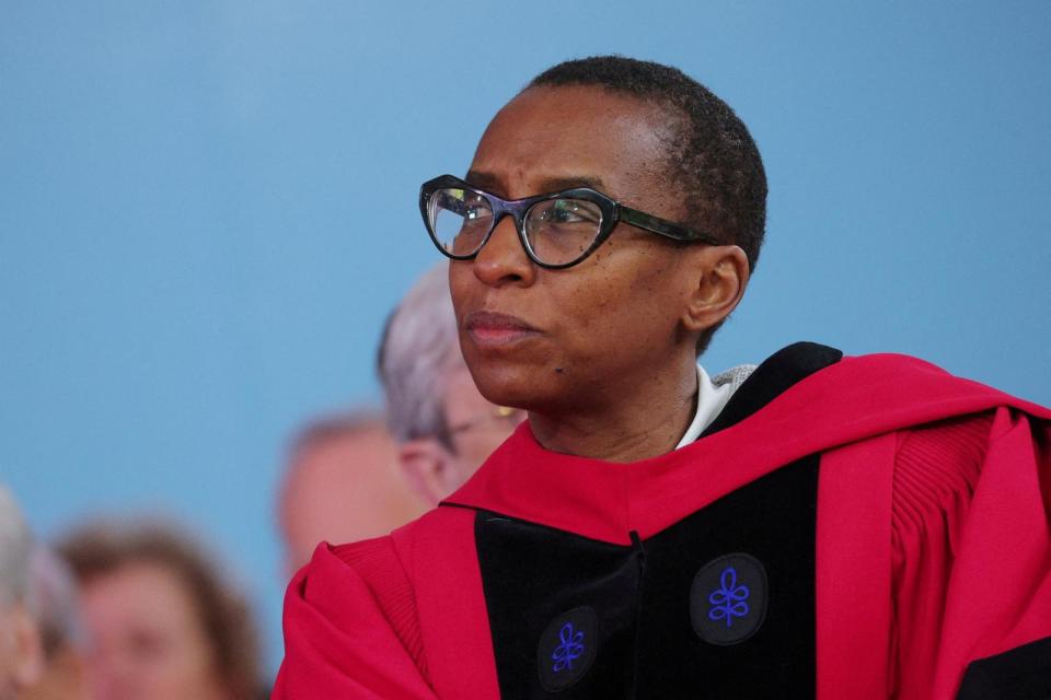 PHOTO: Incoming President of Harvard University and current Dean of the Faculty of Arts and Sciences Claudine Gay listens during Harvard University's 372nd Commencement Exercises in Cambridge, Mass., May 25, 2023. (Brian Snyder/Reuters, FILE)
