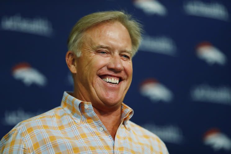 Broncos GM John Elway is hoping his team can get back to the playoffs in 2017. (AP)