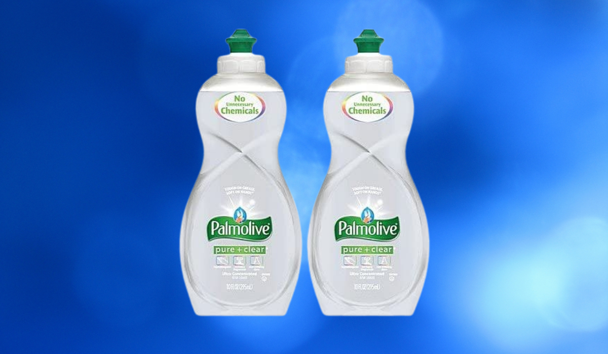 2 bottles of clear soap Palmolive