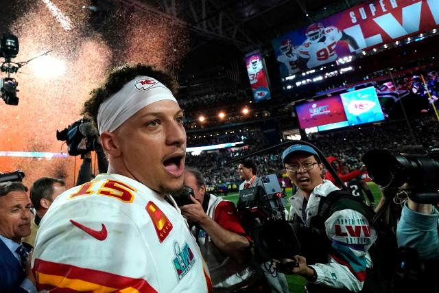 Super Bowl 57 MVP Patrick Mahomes wears WWE Championship Belt