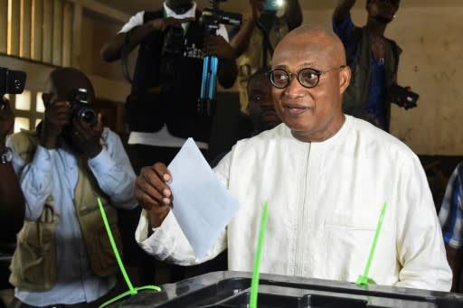 Opposition leader Jean-Pierre Fabre cast his vote in Lome