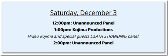 PSX 2016 Schedule