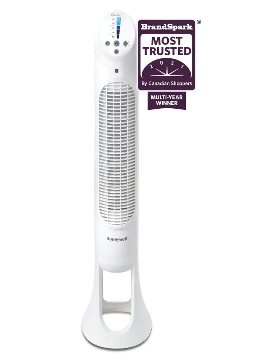 Honeywell 5-Speed QuietSet Whole Room Oscillating Tower Fan (Photo via Canadian Tire)