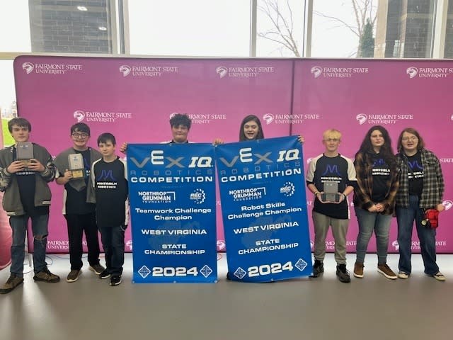 Montcalm High School Team B – WV Robotics Teamwork State Championship winners 2024 – Photo Courtesy: Mercer County Public Schools