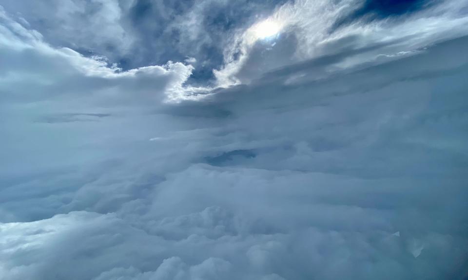 A photo taken by a US Air Force plane of Hurricane Fiona as it investigated the storm near Bermuda on Thursday (US ARMY/AFP via Getty Images)