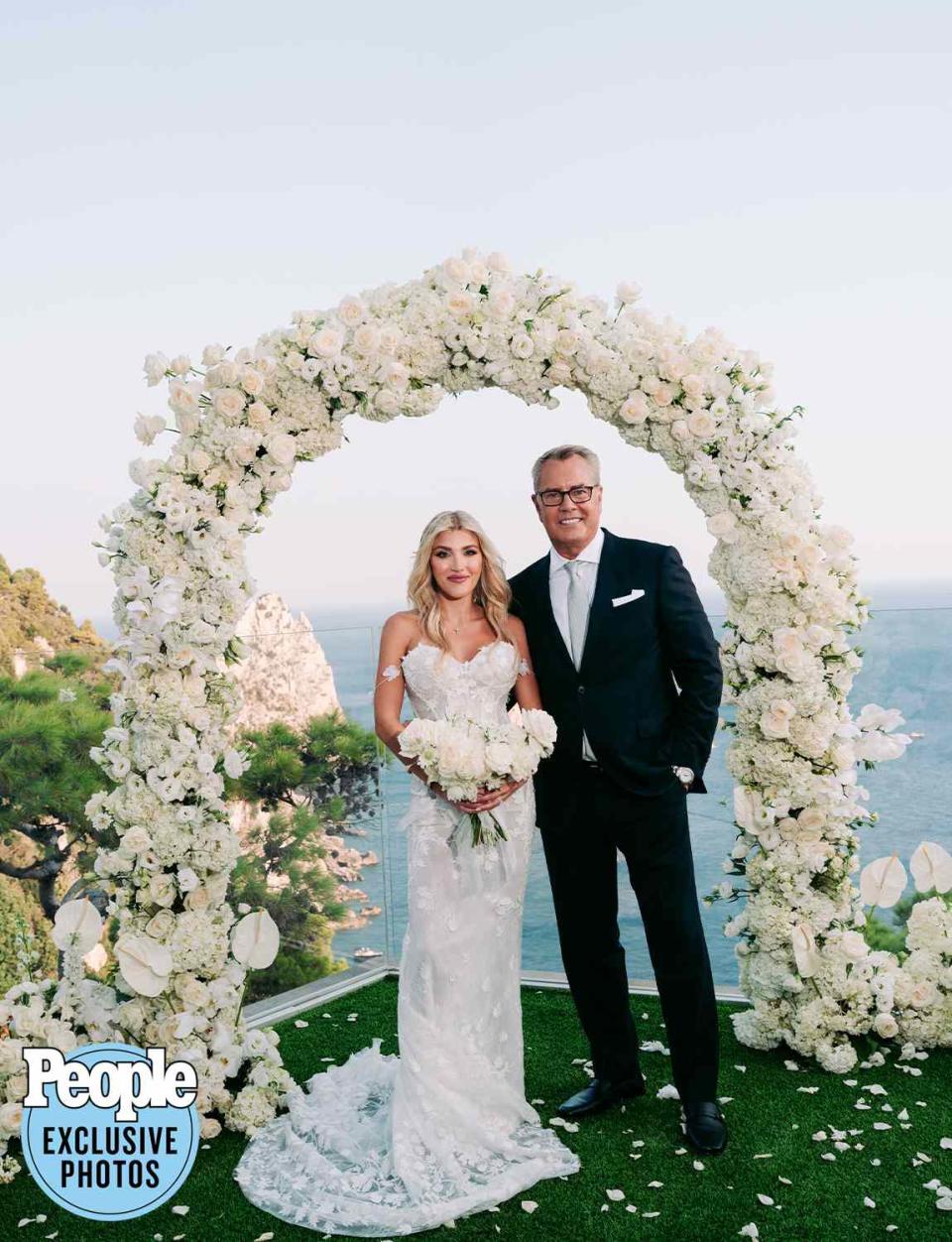 <p>Gianni Di Natale</p> Alba Jancou and Peter Cook at their wedding in Capri, Italy