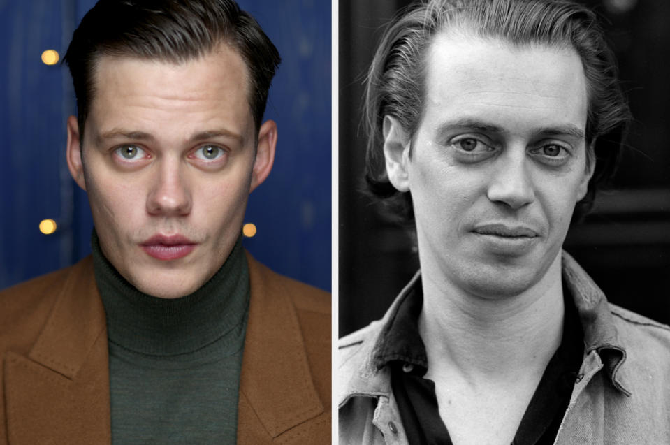 Side-by-side of Bill Skarsgård and Steve Buscemi