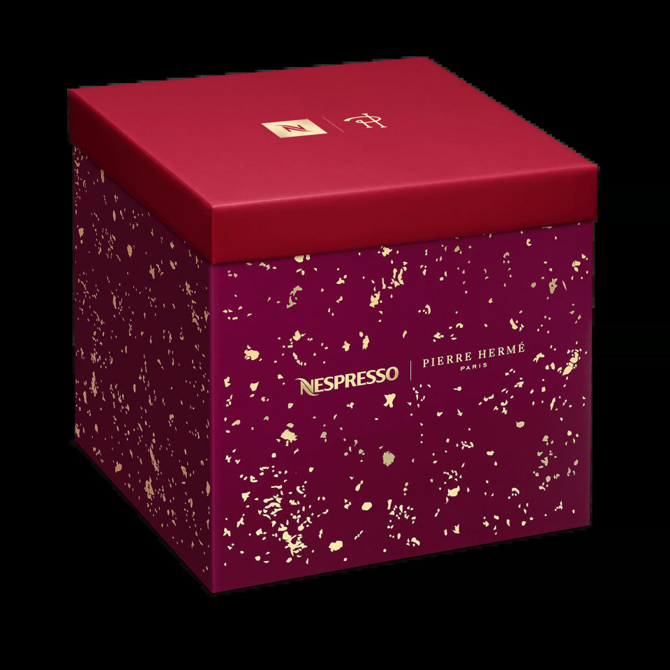 Nespresso Vertuo Advent Calendar in purple box with gold accents