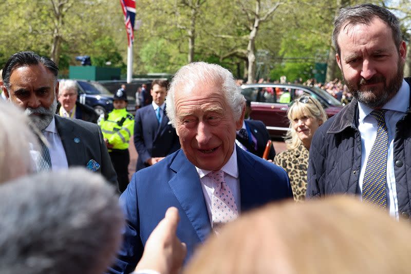 A walkabout on the Mall ahead of the coronation of Britain's King Charles and Camilla, Queen Consort, in London