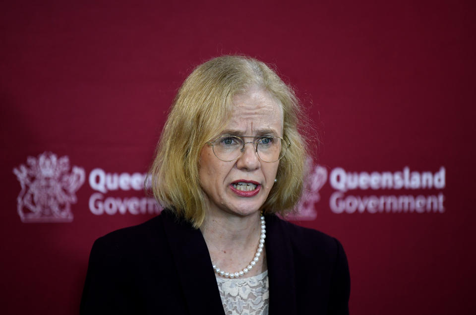 Queensland Chief Health officer Dr Jeannette Young says authorities are contacting those on the flight. Source: AAP
