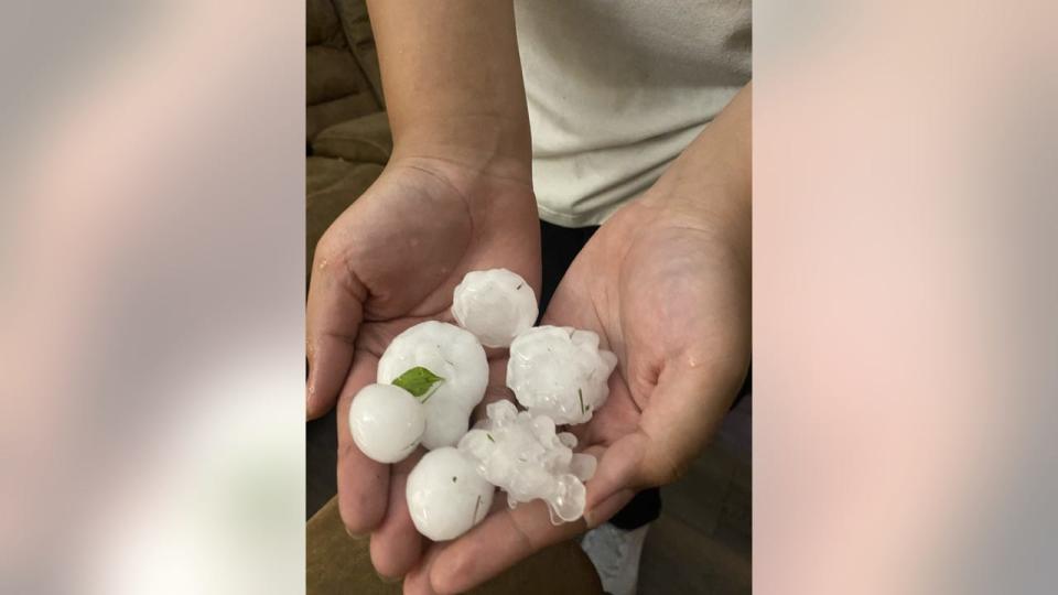 <div>Hail in Giddings</div> <strong>(Reyna Arreola)</strong>