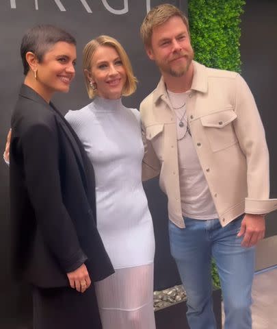 <p>Derek Hough/Instagram</p> From left: Hayley Erbert, Julianne Hough and Derek Hough