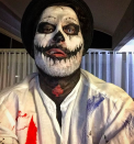 <p>What — no couple costume with Amber Rose? The dancer put on a spooky display with his black-and-white makeup — and ran around Hollywood with his boys. (Photo: Instagram) </p>