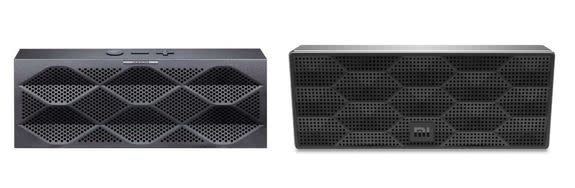 Spot the difference. Jawbone Mini Jambox on the left and the Mi Speaker Box on the right.