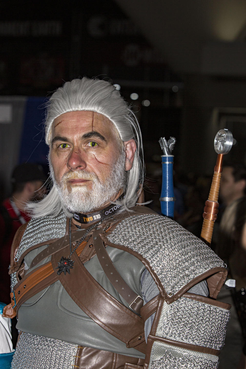 Cosplayer James Galloway dressed as Geralt of Rivia from "The Witcher."&nbsp;