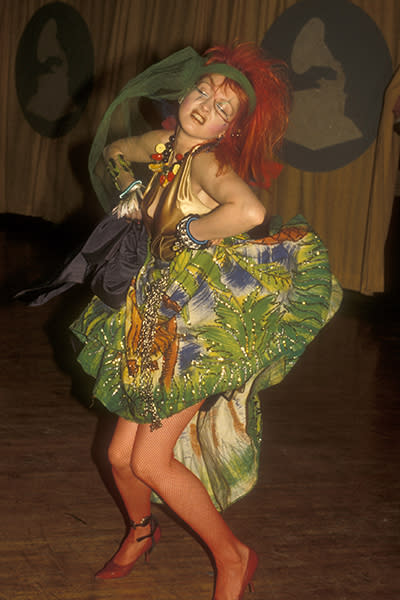 Cyndi just wants to have fun!<br><br>The singer strikes a pose in her signature, err, eclectic style at the 1984 Grammy Awards.<br><br>