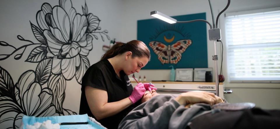 Taylor Davis had to become a licensed tattoo artist in order to offer permanent makeup.