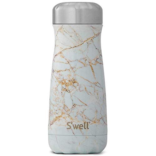 S'well Stainless Steel Traveler - 16 Fl Oz - Calacatta Gold - Triple-Layered Vacuum-Insulated Travel Mug Keeps Coffee, Tea and Drinks Cold for 24 Hours and Hot for 12 - BPA-Free Water Bottle (Amazon / Amazon)