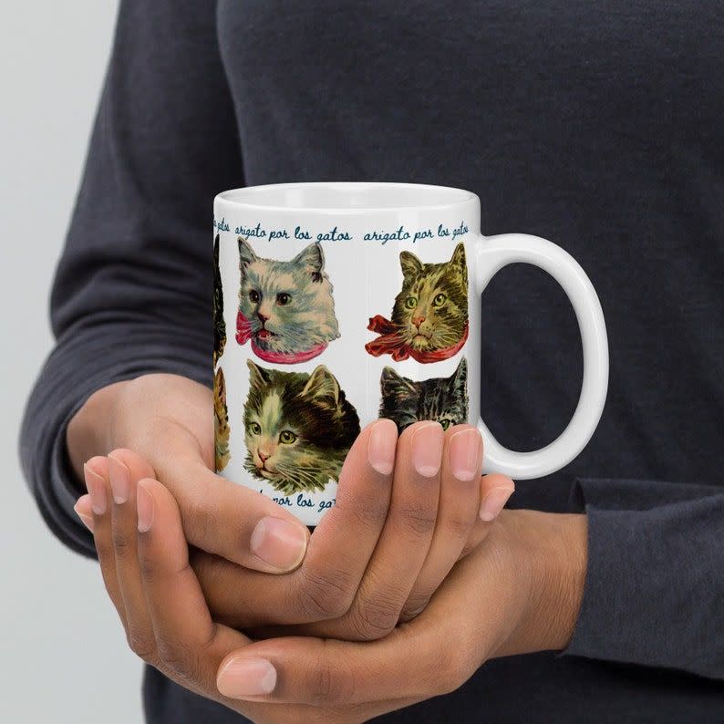 8) Retro-Style Cat Mug